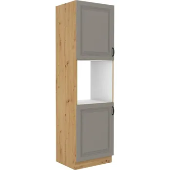 Šatní skříň LEMPERT Skříň pro troubu STELLA 24 (60 cm) claygrey / dub artisan