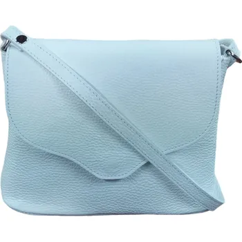 Kabelka Vera Pelle Dámská kožená crossbody světle modrá 1661 D92