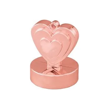 Balónek Qualatex Závaží srdce rosegold 105g