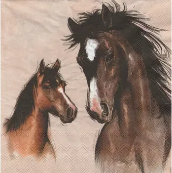 Ubrousky Koně, 33 x 33 cm (Ubrousky s koněm, kůň)