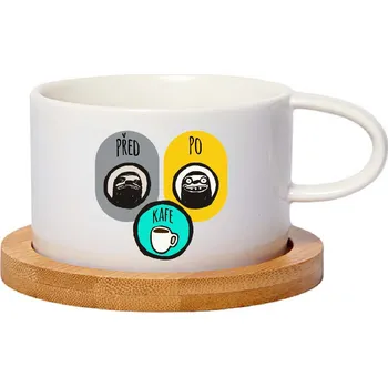 Hrnek makronka - Před a po kafi Barva hrnečku: Bílá