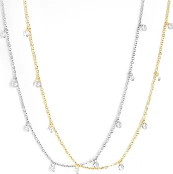 Náhrdelník Elegantní náhrdelník z chirurgické oceli - krystal,Stříbrná