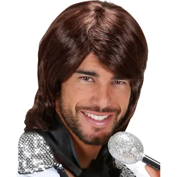 Karnevalová paruka Pánská paruka retro hnědá