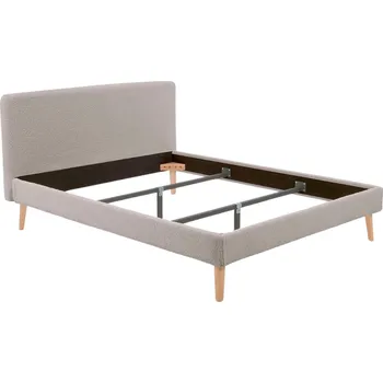 Postel Světle šedý bouclé potah na postel Kave Home Dyla 160 x 200 cm