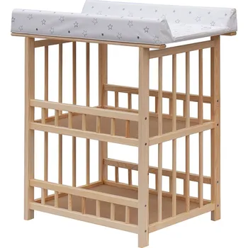 přebalovací pult a komoda Scarlett Přebalovací pult Jáš přírodní ECO - Hvězdička - Bílá