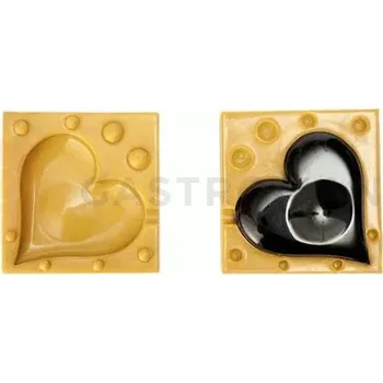 Kuchyňská sůl Silikonová forma na cukrovou hmotu nebo čokoládu ve tvaru srdce - 100x100x30 mm | SILIKOMART, SugarFlex Gold
