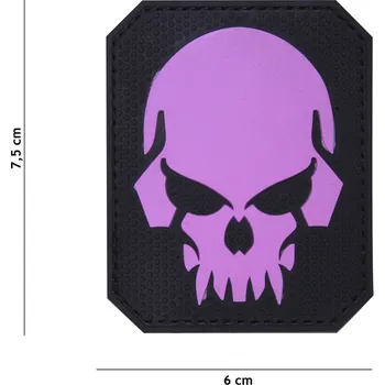 Nášivka Gumová nášivka 101 Inc Pirate Skull - růžová