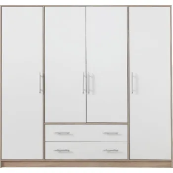 Šatní skříň MEBLAR Šatní skříň SIMONA 1 dub sonoma / bílý lux - 200 / 190 / 56 cm
