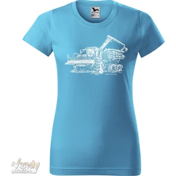 Pánská móda Tričko - Lesní traktor Barva: Tyrkysová (44), Velikost: S, Střih: Dámské