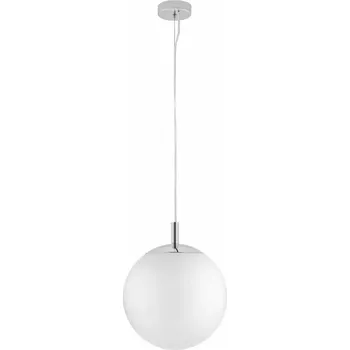 Kaspa 10721103 ALUR S - Závěsné svítidlo s kulatým skleněným stínidlem, chrom lesk, 1 x E27, Ø 25cm (Závěsné svítidlo 1 x E27, s mléčným kulatým skleněným stínidlem)