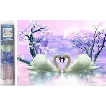 Diamantové malování Norimpex Diamantové malování Labutí láska 30x40cm