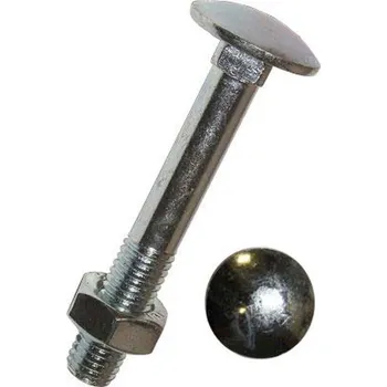 Šroub Vratové šrouby M8x40 mm DIN 603 s 6hrannou maticí, pozinkované, sada 100 ks