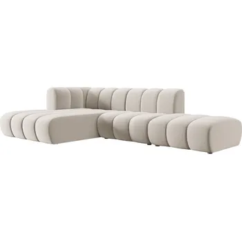 Pohovka Micadoni Sametová rohová pohovka Lupine 294 cm, levá