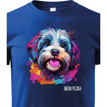 Chlapecké tričko Dětské tričko Havanský pejsek, Barva Modrá, Velikost 158 cm/12 roků, Canvas Dětské tričko 2455