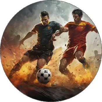 Jedlá dekorace na dort Jedlý papír fotbalisti vedle sebe 19,5cm