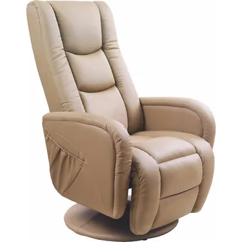Křeslo HALMAR Odpočinkové křeslo PULL rozkládací s funkcí masáže - béžové
