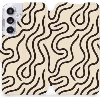 Pouzdro na mobilní telefon Flipové pouzdro Mobiwear - Samsung Galaxy A55 5G - VA60S Linky (Knížkové flip pouzdro, obal, kryt na mobil Samsung Galaxy A55 5G - VA60S Linky, materiál Umělá kůže + TPU - ochrana 360°, stojánek, silikonová vanička, magnetické zavírání)