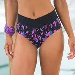 Plavkové kalhotky maxi s vysokým pasem a potiskem Lokia černá/fuchsie 46