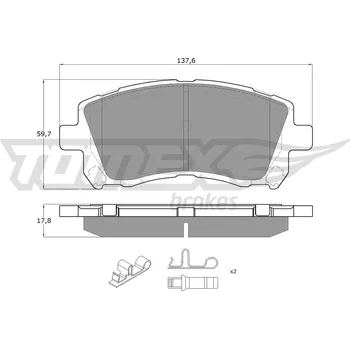 Brzdová destička Sada brzdových destiček, kotoučová brzda TOMEX Brakes 15-45