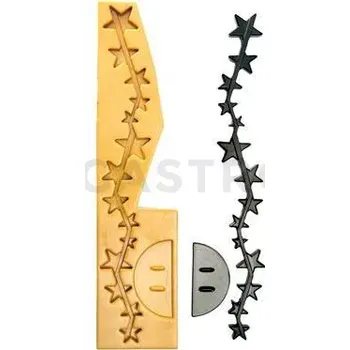 Kuchyňská sůl Silikonová forma na cukrovou hmotu nebo čokoládu ve tvaru hvězdicového sloupce - 640x100x24 mm | SILIKOMART, SugarFlex Gold