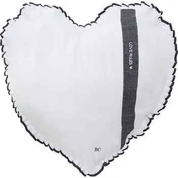 Polštář Bastion Collections Polštář srdce LOVE RULES white, 50x51cm AN-CUSHION-055-WH