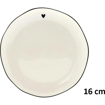 Talíř Bastion Collections Talířek CAKE little heart in black, 16 cm LI-CAKE-101-BL