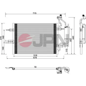 Výparník klimatizace Kondenzátor, klimatizace JPN 60C9121-JPN