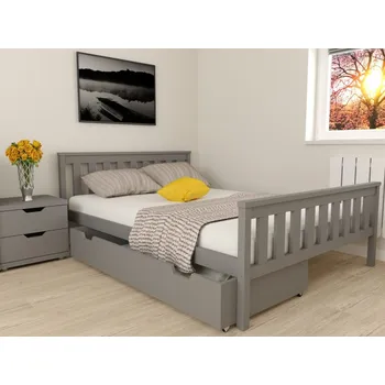 Postel Postel Agata 120x200 cm - ŠEDÁ + matrace Optimal 10 cm + rošt ZDARMA