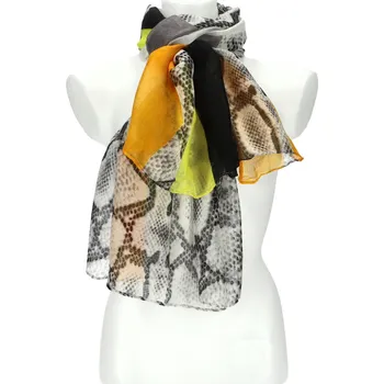 Letní dámský barevný šátek 180x70 cm žlutá