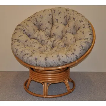 Papasan Ratanový papasan houpací medový polstr levandule