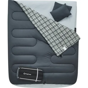 Spacák Spací pytel CHARCOAL s povlečením na nafukovací matraci pro 2 osoby King Camp