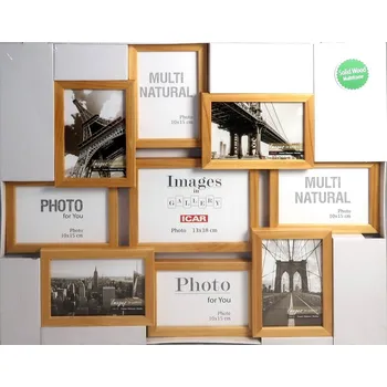 Digitální fotorámeček Dřevěný Rám Galerie 9x foto MULTI NATURAL 91 světle hnědá 5908225142312