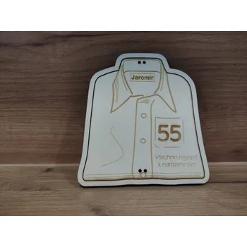 Dřevěné přání na peníze košile