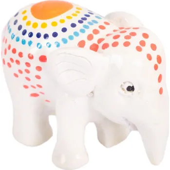 Ručně malovaná soška slona z pryskyřice Kuping Salju