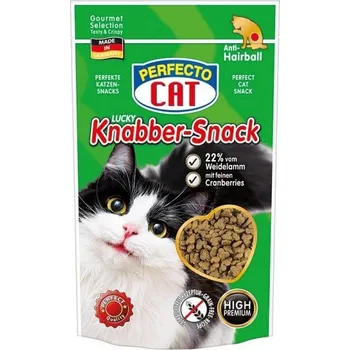 Krmivo pro kočku Perfecto Cat Lucky Knabber-Snack s Jehněčím a brusinkami - Anti-Hairball 50g