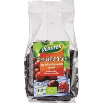 Sušené ovoce Dennree Brusinky sušené 100g bio