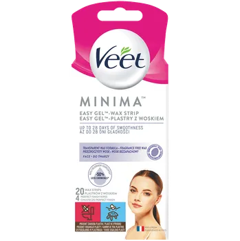 Přípravek na depilaci a epilaci Veet Minima Easy-Gel voskové pásky na obličej 20 ks