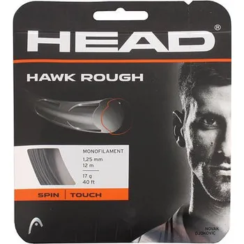 Struna na výplet tenisové rakety Hawk Rough tenisový výplet 12 m antracitová průměr 1,25