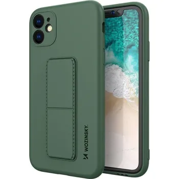 Pouzdro na mobilní telefon Wozinsky Kickstand flexibilní silikonové pouzdro se stojánkem pro Samsung Galaxy A72 4G , tmavě zelená