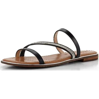 Dámské pantofle Geox páskové dámské pantofle Sozy Plus Black/Silver D45DQA01JEWC0039 - 39 | P685686