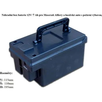 Dětské elektrovozidlo Náhradní box s baterií 12V/10Ah pro hasičské auto s požární výbavou, s nabíjením mimo auta,