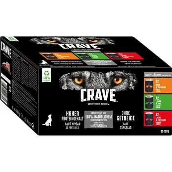 Krmivo pro psa CRAVE paštika pro dospělé Multipack 6x400g