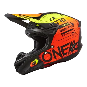 Helma na motorku A Motokrosová přilba ONEAL 5 SRS SERIES SCARZ V.24 černá/červvená/žlutá fluo velikost XS , obvod hlavy 53-54 cm