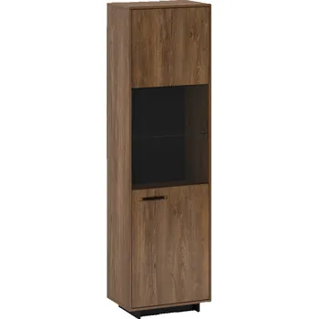 Knihovna Tempo Kondela Vitrína, dub bolzano / černá, pravá, DELIS A2