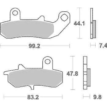 Motodíl Brzdové destičky Brembo zadní SUZUKI DR 800 S Big (88-93) rok 90