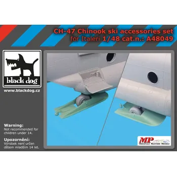 Plastikový model Blackdog 1/48 CH-47 Chinook ski accessories set (ITALERI)