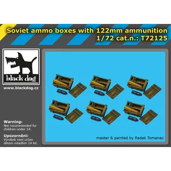 Plastikový model Blackdog 1/72 Soviet ammo boxes with 122 mm ammunition