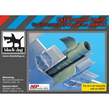 Plastikový model Blackdog 1/48 F4J Phantom engine (HAS)