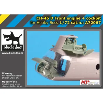 Plastikový model Blackdog 1/72 CH-46D front engine + cockpit (HOBBYB)
