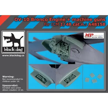 Plastikový model Blackdog 1/48 OV-10 Bronco engine + machine guns (ICM)